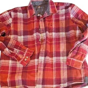 Carhartt Red and White Plaid Button Down Shirt